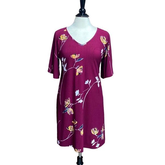 Apt.9 Floral Flutter Sleeve Dress Size Small - Picture 1 of 8